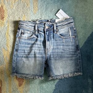 KanCan Distressed Blue Denim Shorts